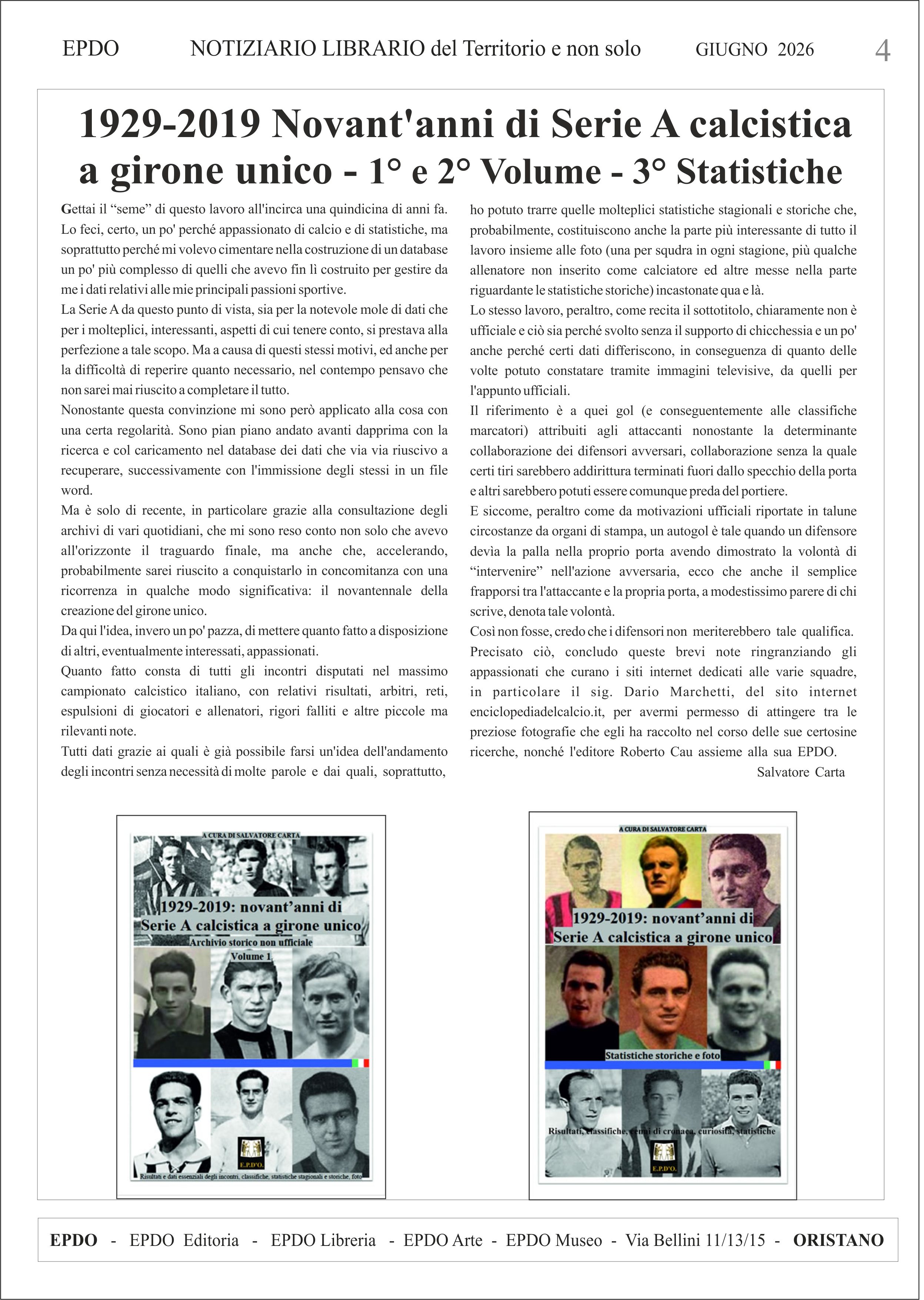 Notiziario Culturale EPDO Oristano